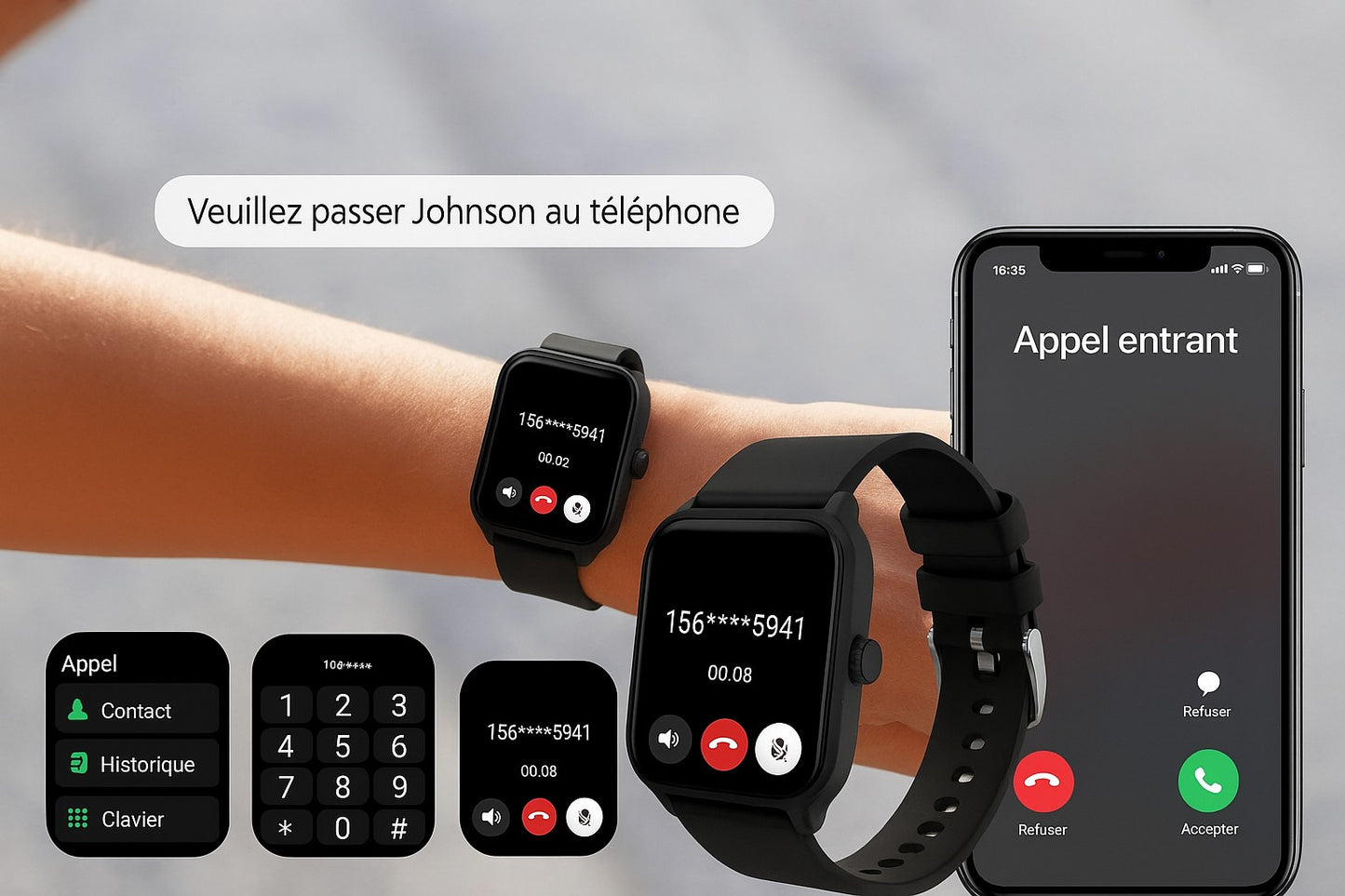 Montre Connectée LIVLOV – Suivi Santé & Sport IP67