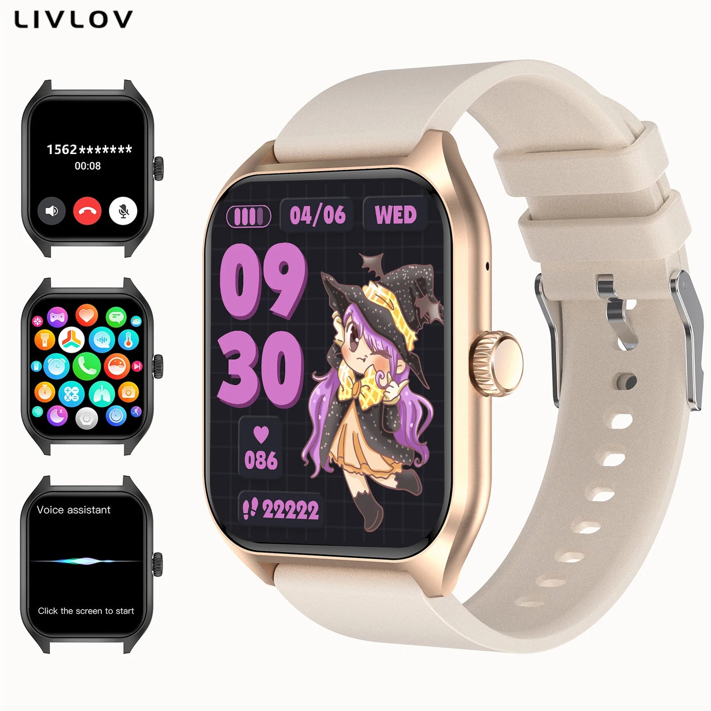Montre Connectée LIVLOV Blanc