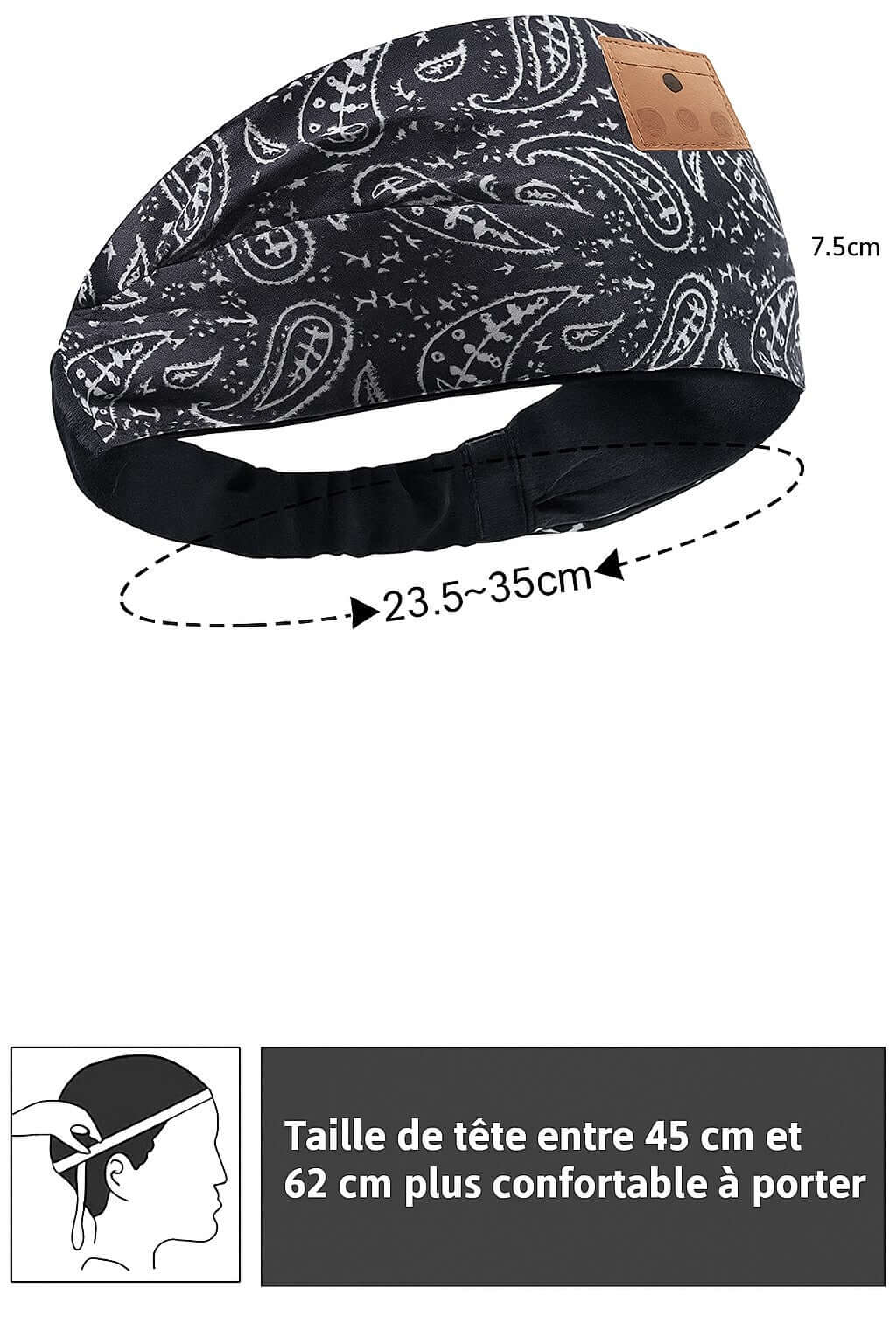 Bandeau Bluetooth Sport – Écouteurs & Microphone Intégré