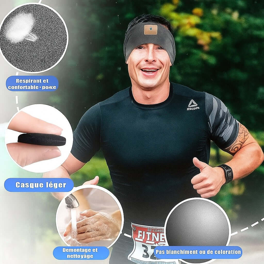 Bandeau Bluetooth Sport – Écouteurs & Microphone Intégré