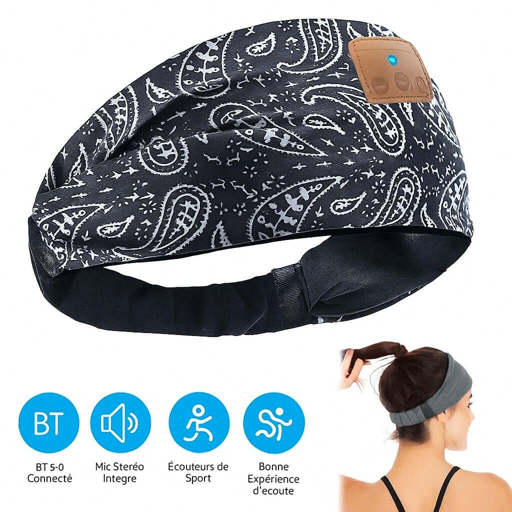 Bandeau Bluetooth Sport – Écouteurs & Microphone Intégré