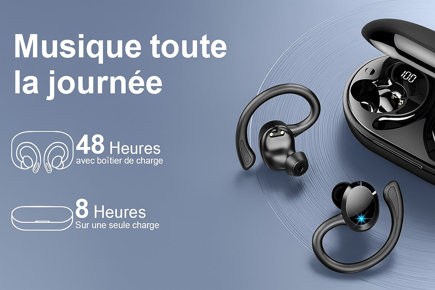 Écouteurs Drsaec Bluetooth – Puissance, confort & autonomie