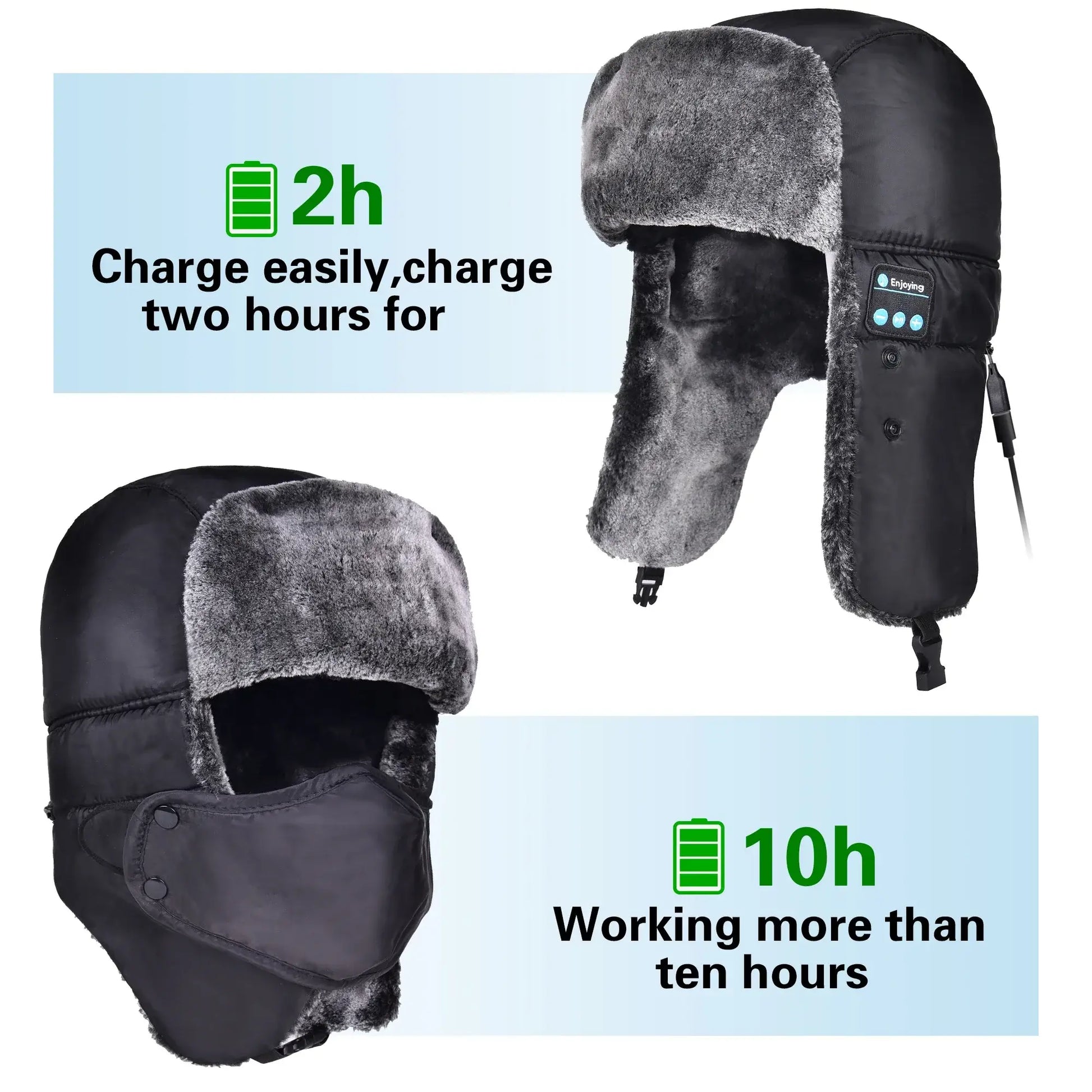 Chapeau de Trappeur Bluetooth - BLEMCO.FR