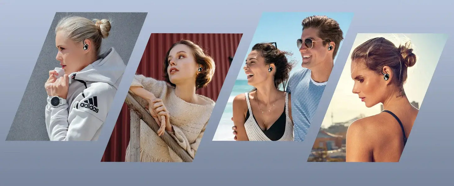 Vue des différentes façon d'utiliser les Écouteurs Drsaec Bluetooth
