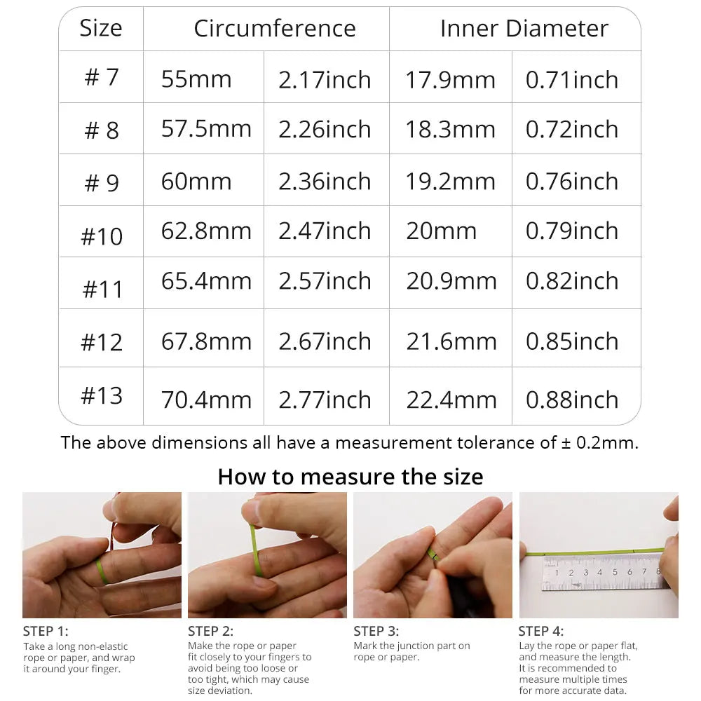 Guides tailles de la Bague Connectée COLMI R10