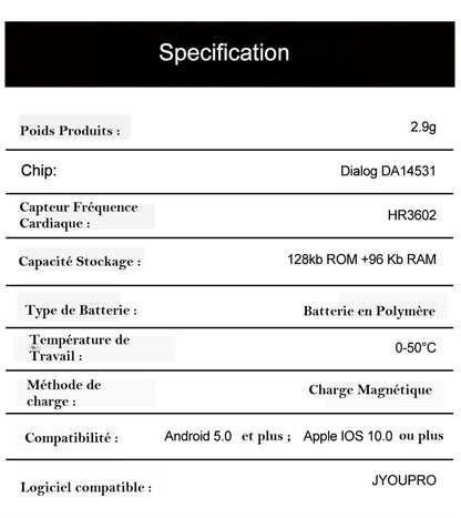 Bague Connectée X1 – Suivi Santé & Activité