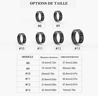 Bague Connectée R11 – Suivi Santé & Écran Tactile