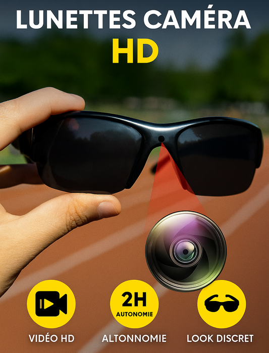🕶️🎥 Lunettes de Soleil avec Caméra Intégrée HD – Filmez discrètement en mouvement